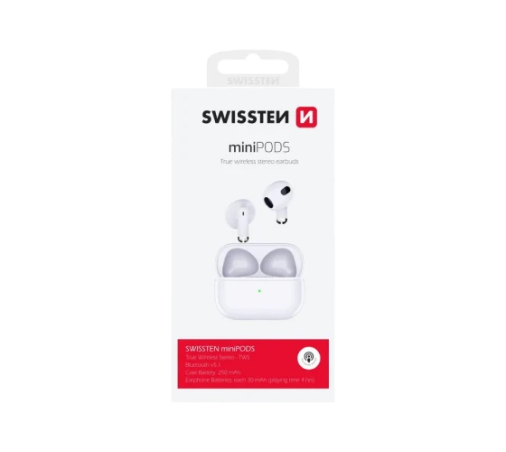 Swissten TWS MINIPODS Bluetooth /White — фото 2