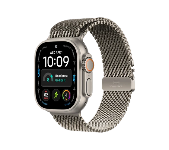 Apple Watch Ultra 4 49mm Milanese Loop / Natural Titanium