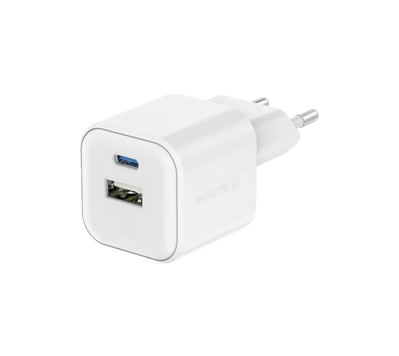 Swissten 12W Smart IC 1x USB-C + 1x USB-A /White — фото 2