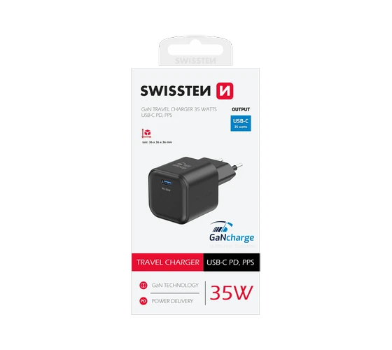 Swissten GaN 35W PD 1x USB-C /Black