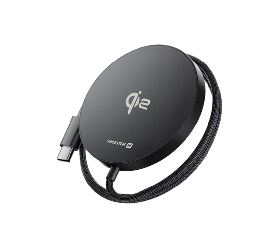 Swissten MagPuck Qi2 15W /1,5M /Black — imaginea 4