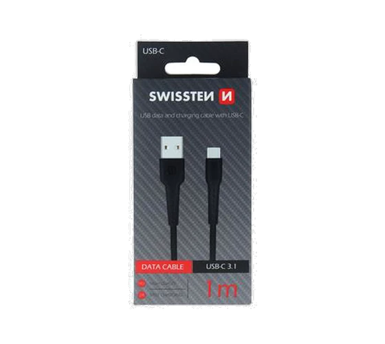 Swissten TPU USB-A/USB-C 1M /Black