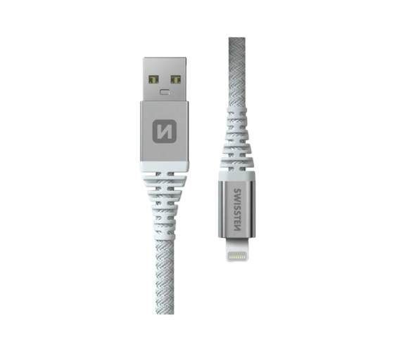 Swissten Aramid USB-A/Lightning 3A (30W) 1,5M /White — imaginea 2
