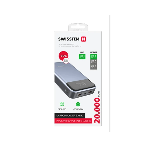 Swissten Laptop PD 100W 20000mAh /Grey