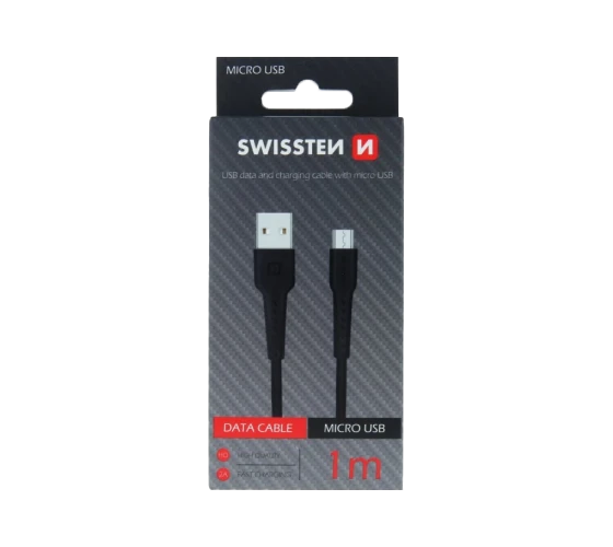 Swissten USB/MICRO-USB 1M /Black — фото 2