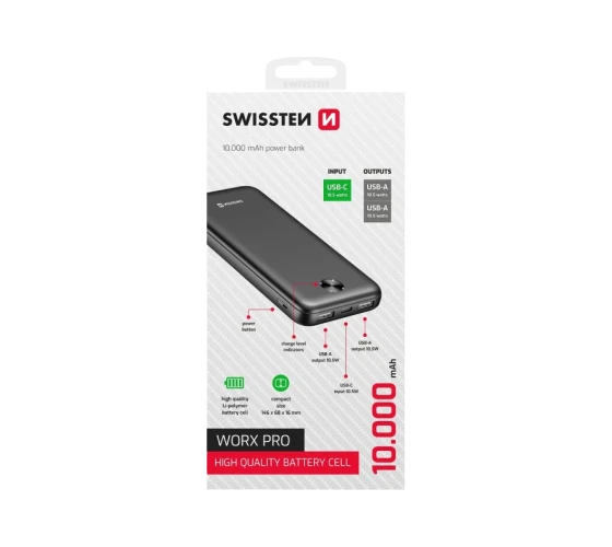 Swissten WORX PRO 10000mAh /Black — фото 2